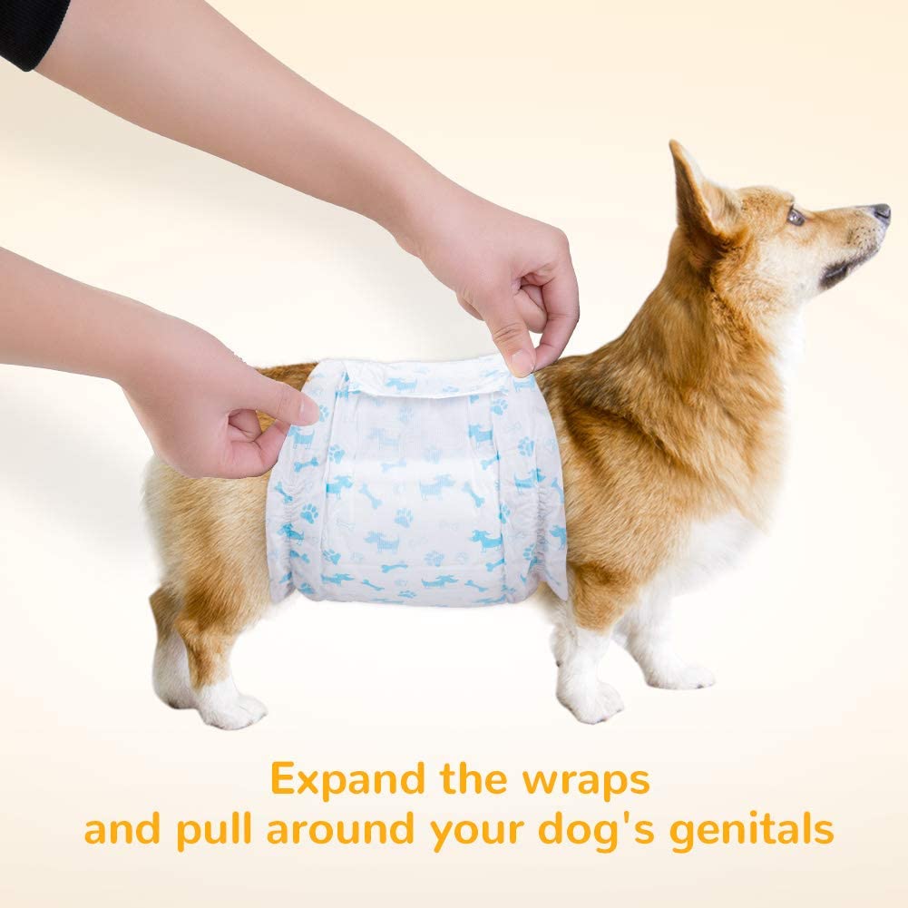 Super Absorbent Disposable Diapers Convenient & Environmental Friendly Dono Pet Diapers Secure & Comfortable Fit for Your Pets Leak-Proof for Female Dogs & Cats